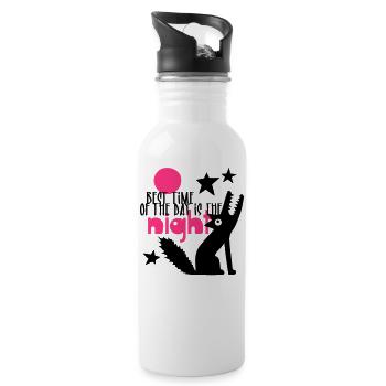 Best time of the day is the night - Water bottle with straw - white - Right