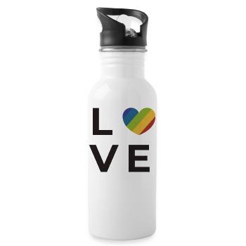 Gay Pride - Water bottle with straw - white - Right
