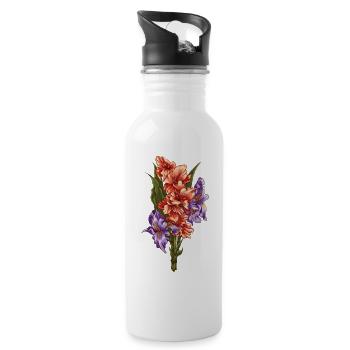 Flowers Bouquet Plants Nature Summer - Water bottle with straw - white - Right