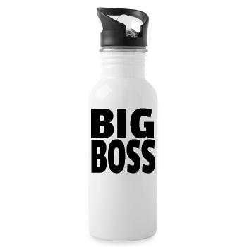 BIG BOSS CHEF FUNNY GIFT - Water bottle with straw - white - Right