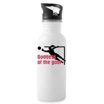 Goddes of the goal - Water bottle with straw - white - Right