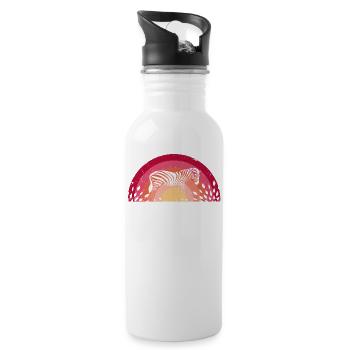 zebra - Water bottle with straw - white - Right