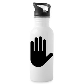 Hand - Trinkflasche mit integriertem Trinkhalm - Weiß - Rechts