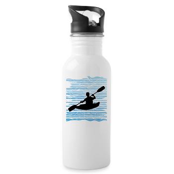 T-shirts en kayak | Kayak de la rivière Sport cadeau - Gourde avec paille intégrée - blanc - Droite