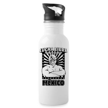 Lutte Mexique Noir - Gourde avec paille intégrée - blanc - Droite