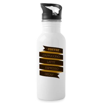 Café Cappuccino Latte Espresso Decaf - Gourde avec paille intégrée - blanc - Droite