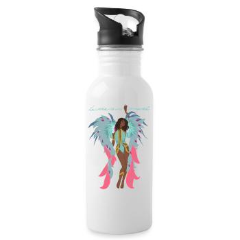 Femme danseuse samba - Gourde avec paille intégrée - blanc - Droite