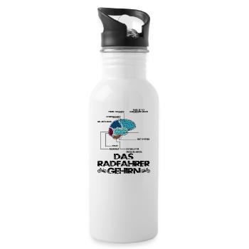 Fahrrad- Shirt Radsport Radfahrer Trikot Geschenk - Trinkflasche mit integriertem Trinkhalm - Weiß - Rechts