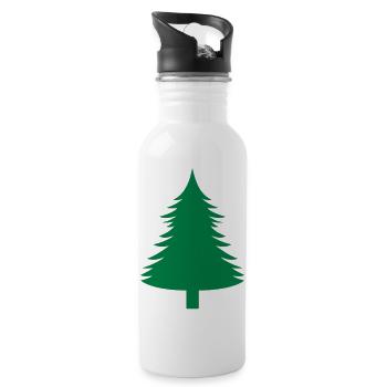 Fichte, Tanne, Wald1 - Trinkflasche mit integriertem Trinkhalm - Weiß - Rechts
