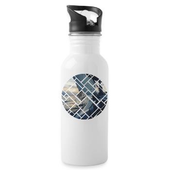 Ocean Sailing Graphic Design - Trinkflasche mit integriertem Trinkhalm - Weiß - Rechts