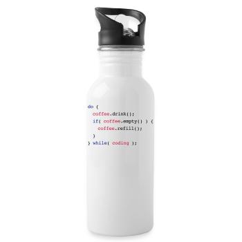 Code Coffee Refill Coding - Water bottle with straw - white - Right