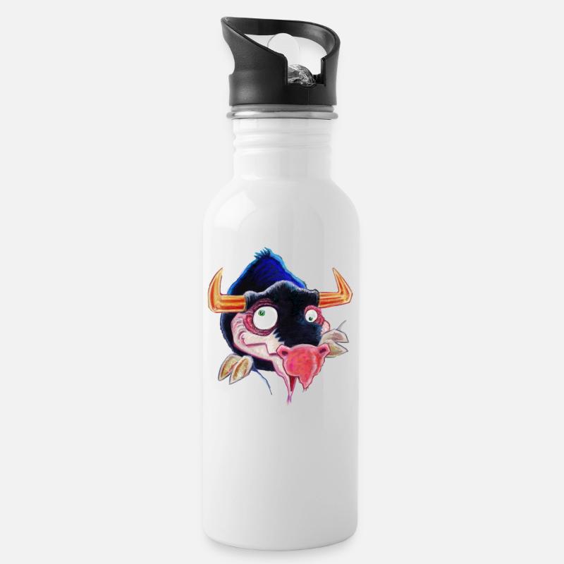 taureau - Gourde avec paille intégrée - blanc