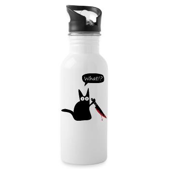 chat couteau sang Halloween what - Gourde avec paille intégrée - blanc - Droite