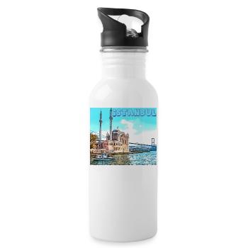 Istanbul Turkey Türkiye Turkey - Water bottle with straw - white - Right