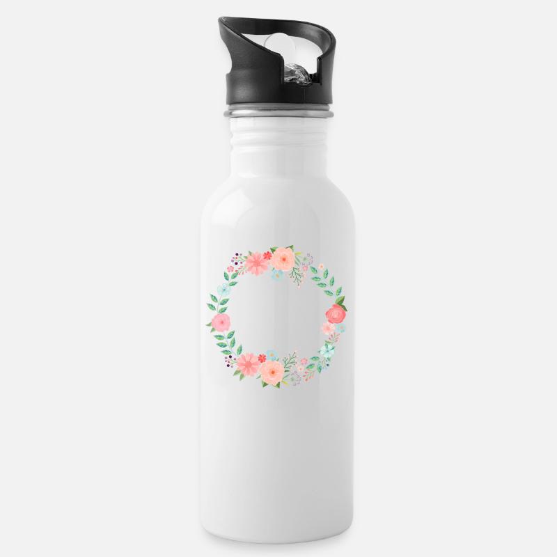 Garland spell - Water bottle with straw - white