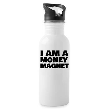Money Magnet - Trinkflasche mit integriertem Trinkhalm - Weiß - Rechts
