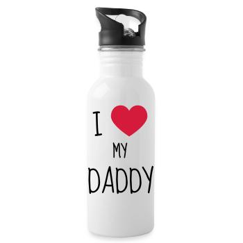 Dad - Daddy - Papa - Baby - Birth - Father - Vati - Water bottle with straw - white - Right