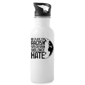 Antifa Anti-fascism Against racism Nazis Gift - Water bottle with straw - white - Right