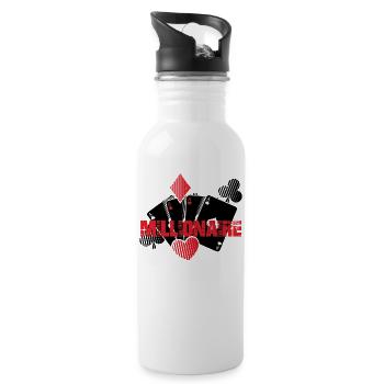 Poker poker | Poker Poker Cadeaux - Gourde avec paille intégrée - blanc - Droite