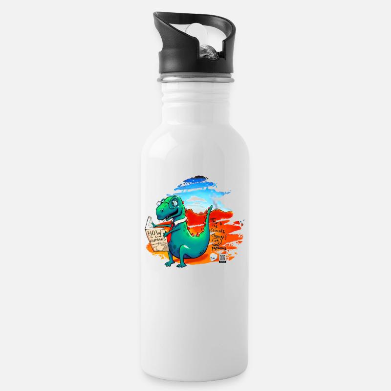 Autodidactolosaurus - Water bottle with straw - white