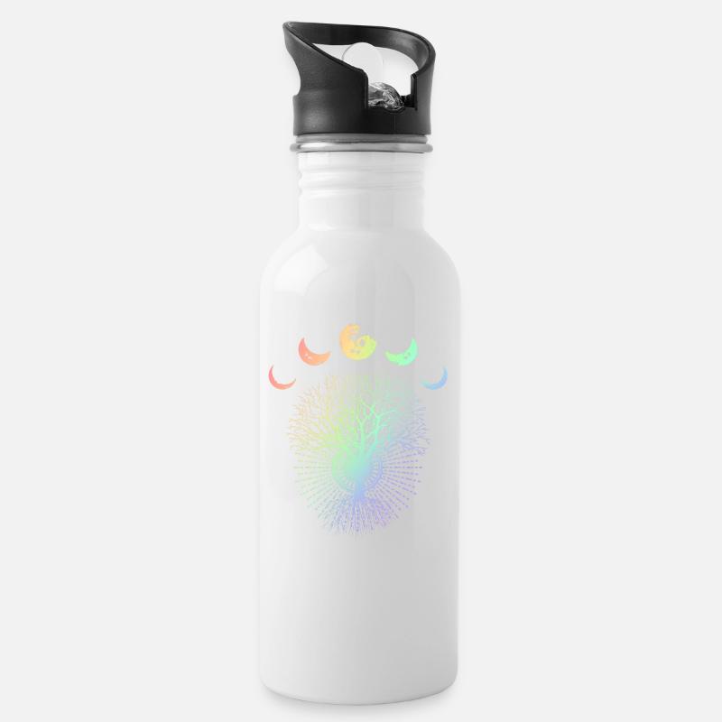 Lune lune phases arbre écologiste cadeau - Gourde avec paille intégrée - blanc