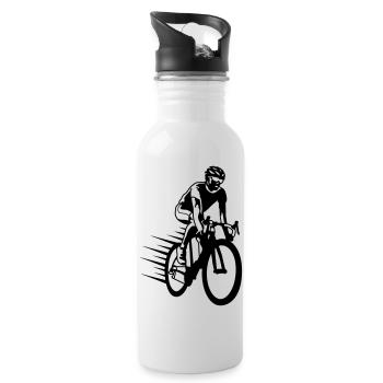 radsport - Trinkflasche mit integriertem Trinkhalm - Weiß - Rechts