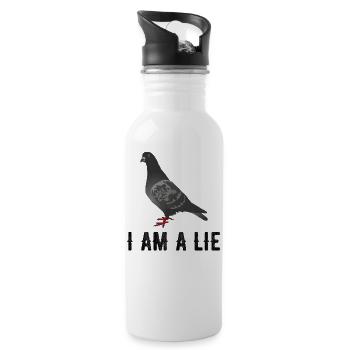 I Am A Lie Bird Aren't Real Spies Gifts shirt - Trinkflasche mit integriertem Trinkhalm - Weiß - Rechts