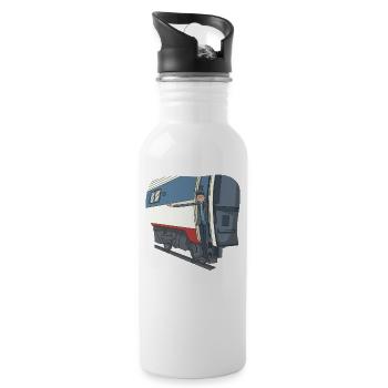 Zugführer Lockführer Eisenbahner - Trinkflasche mit integriertem Trinkhalm - Weiß - Rechts