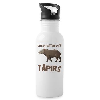 tapir - Gourde avec paille intégrée - blanc - Droite