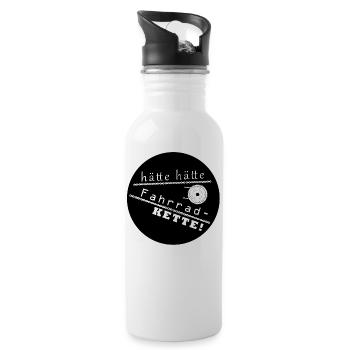 HÄTTE HÄTTE FAHRRADKETTE - Trinkflasche mit integriertem Trinkhalm - Weiß - Rechts