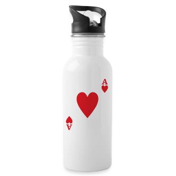 As de cœur jeu de cartes carte poker - Gourde avec paille intégrée - blanc - Droite