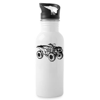 Quad ATV offroad Fahrzeug Schwarz Gelände - Trinkflasche mit integriertem Trinkhalm - Weiß - Rechts