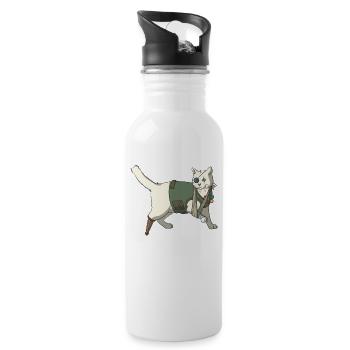 Soldat de chat vétéran - Gourde avec paille intégrée - blanc - Droite