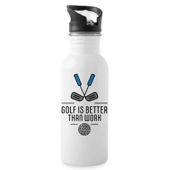 Golf - Trinkflasche mit integriertem Trinkhalm - Weiß - Rechts