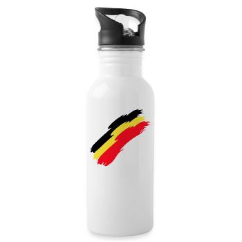 Belgium flag flag colors - Water bottle with straw - white - Right