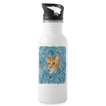 Kitten van Gogh - Gourde avec paille intégrée - blanc - Droite