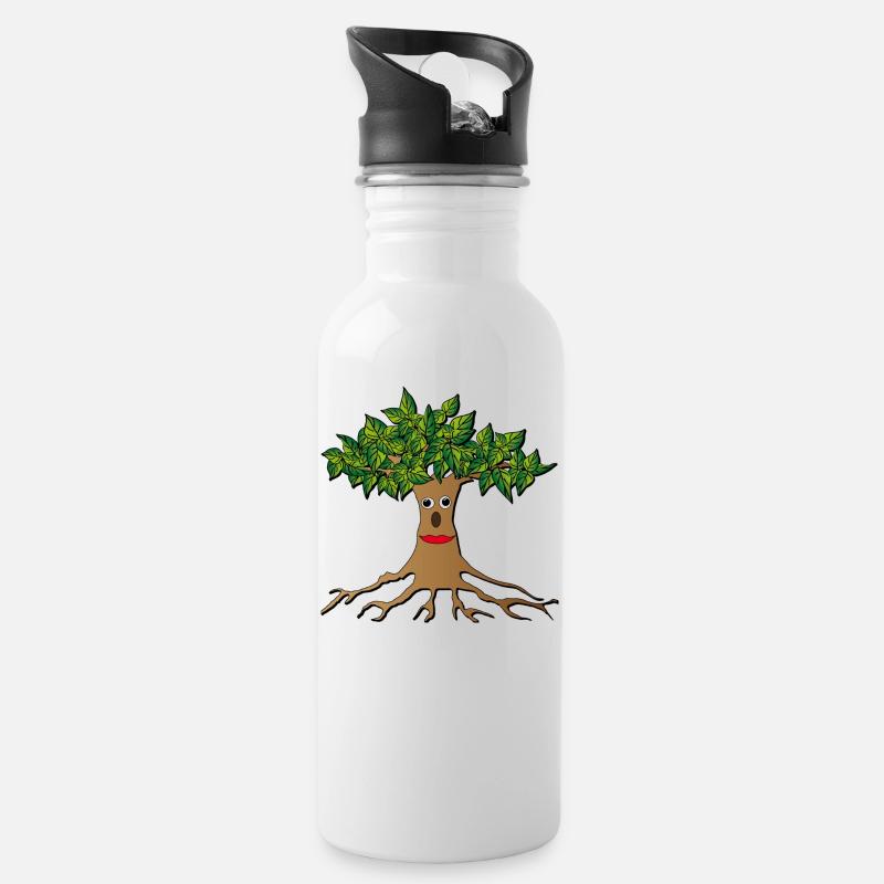 arbre - Gourde avec paille intégrée - blanc