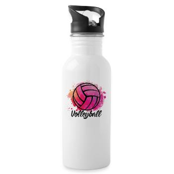 Volleyball Volleyball player sports player gifts - Water bottle with straw - white - Right