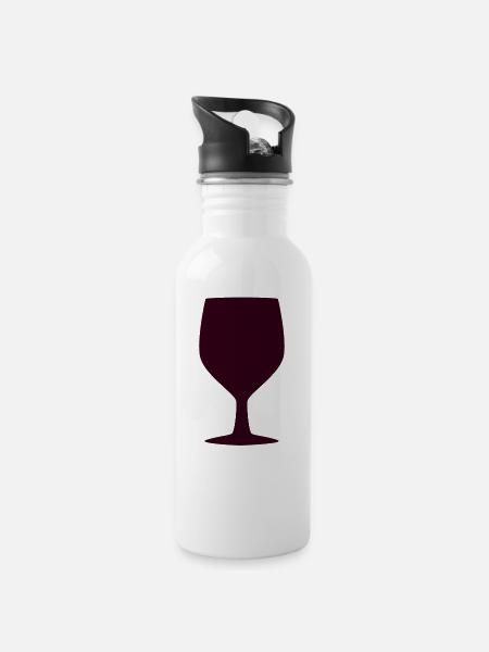 Wein - Trinkflasche mit integriertem Trinkhalm - Weiß