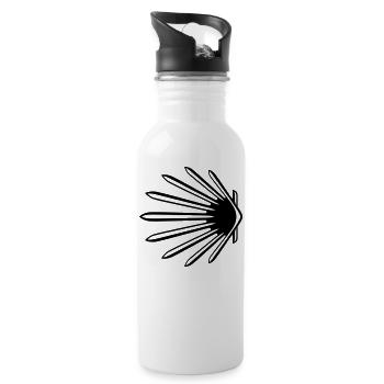 Scallop shell | Camino de Santiago | Way of St. James - Water bottle with straw - white - Right