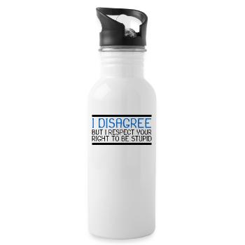 Lustiger Spruch Neu - Trinkflasche mit integriertem Trinkhalm - Weiß - Rechts