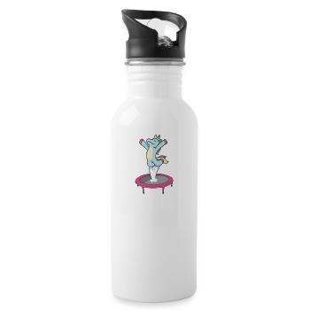 CHILDREN TRAMPOLINE UNICORN UNICORN fitness gymnastics - Water bottle with straw - white - Right