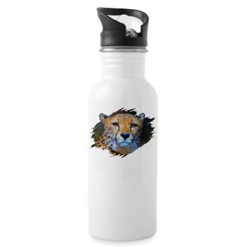 Gepard - Trinkflasche mit integriertem Trinkhalm - Weiß - Rechts
