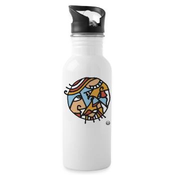 ORANGE SKY CIRCLE - Water bottle with straw - white - Right