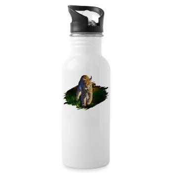 Luchs - Trinkflasche mit integriertem Trinkhalm - Weiß - Rechts