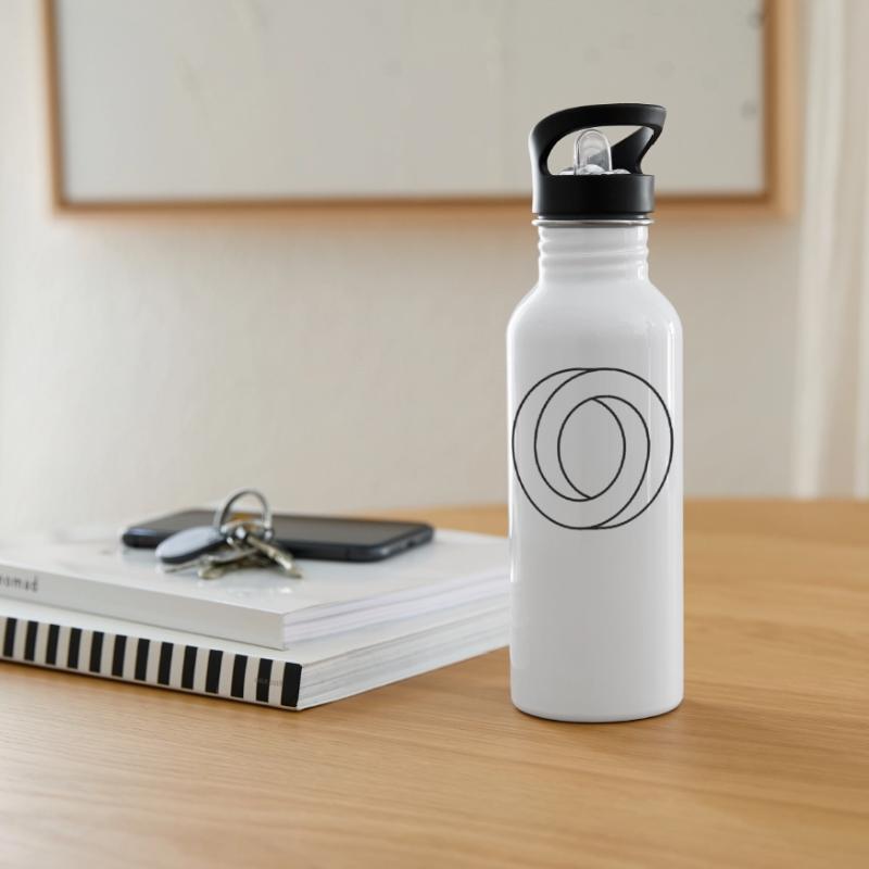 Impossible ring / Möbius loop / deception Water bottle with straw