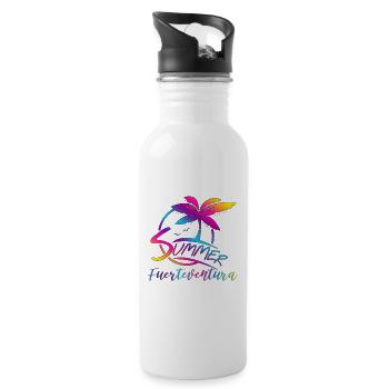 Summer Fuerteventura - Water bottle with straw - white - Right