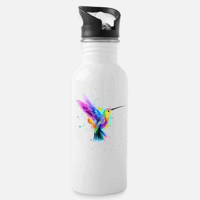 Colibri - Gourde avec paille intégrée - blanc