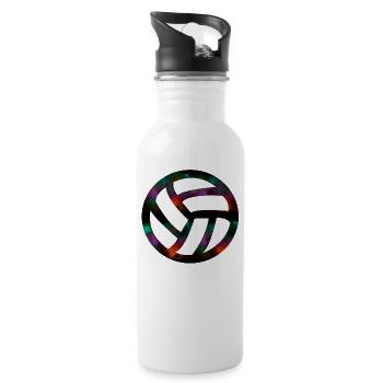 volleyball - Trinkflasche mit integriertem Trinkhalm - Weiß - Rechts