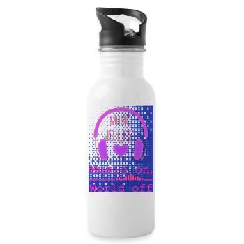 Musik - Trinkflasche mit integriertem Trinkhalm - Weiß - Rechts